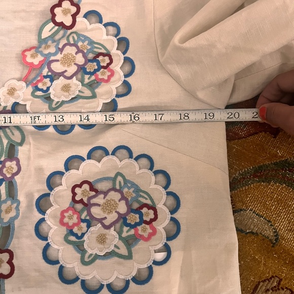 Sea New York Melinda M Cream Puff Sleeve Embellished Crop Blouse sold out online - Picture 4 of 6